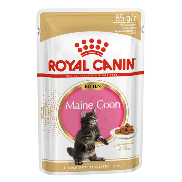 Влажный корм для котят породы Мейн Кун Royal Canin Maine Coon Kitten мелкие кусочки в соусе