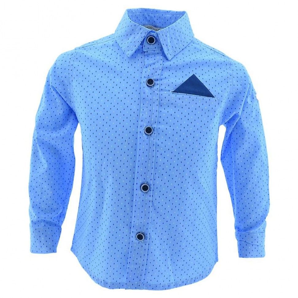 Рубашка с длинным рукавом для мальчика 6-12 (голубой)