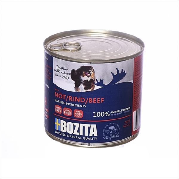 Влажный корм для собак всех пород Bozita Super Premium мясной паштет c говядиной