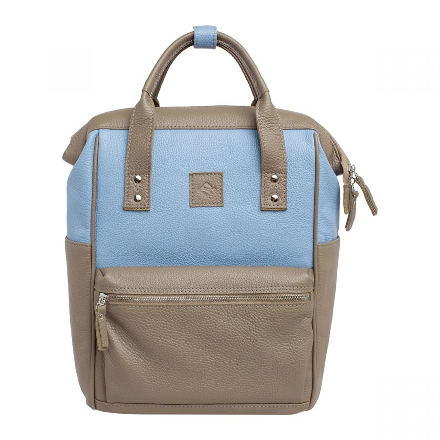 Кожаная женская сумка-рюкзак Lakestone Neish Taupe Blue