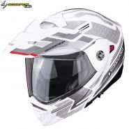 Шлем Scorpion ADX-2 Carrera, Белый с серебристым