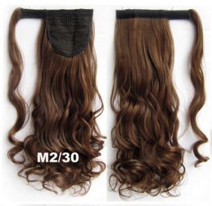 Искусственные термостойкие волосы - хвост волнистые №М2/30 (55 см) -  90 гр.
