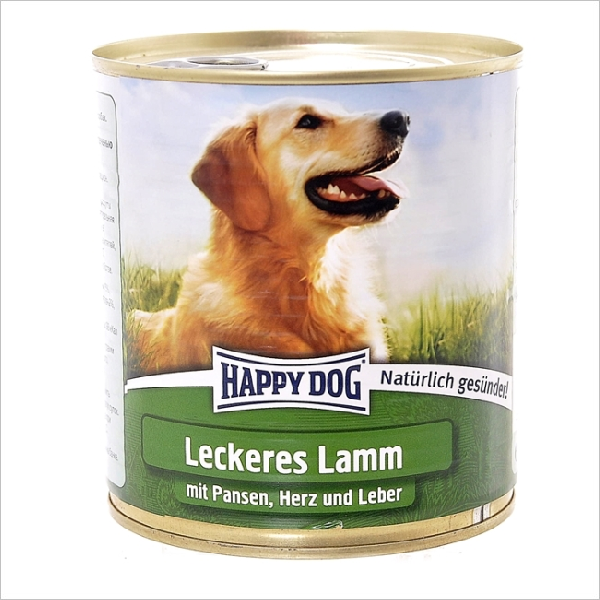 Влажный корм для собак Happy Dog с бараниной сердцем печенью и рубцом
