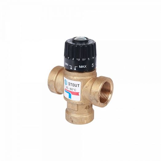 Клапан смесительный термостатический 1" НР для систем отопления и ГВС  30-65°С KV 2,3 (SVM-0025-236)