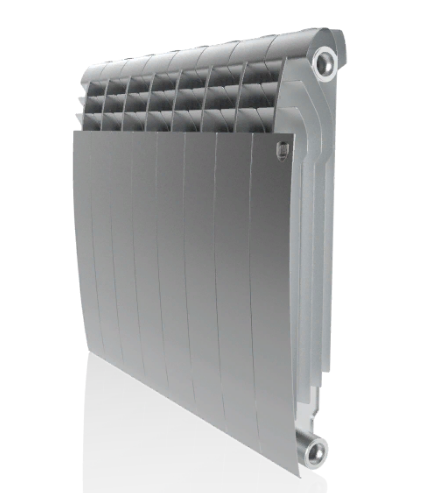 Радиатор биметаллический Royal Thermo BiLiner 500 Silver Satin – 8 секций, 14 м2, боковое подключение
