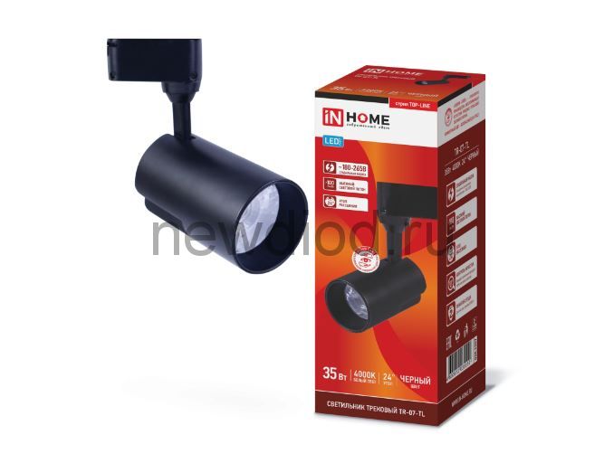 Светильник трековый светодиодный TR-07-TL 35Вт 4000К 3500Лм IP40 24 градуса черный серии TOP-LINE IN