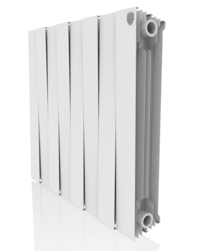Радиатор биметаллический Royal Thermo PianoForte 500 Bianco Traffico – 8 секций, 15 м2, боковое подключение