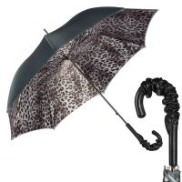 Зонт-трость Pasotti Becolore Grigio Leo Pelle