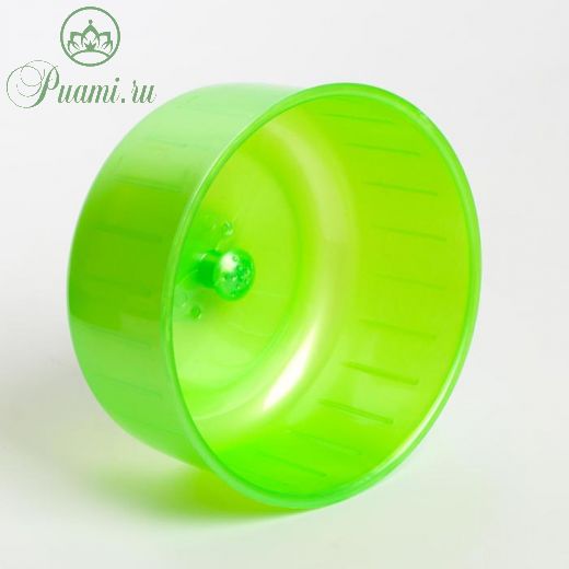 Колесо для грызунов полузакрытое пластиковое, без подставки, 13,5 см, зелёный перламутр