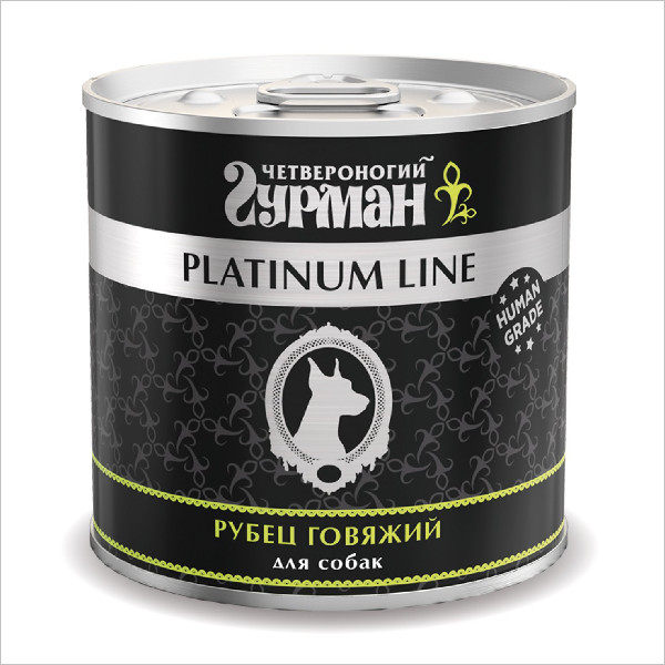 Влажный корм для собак Четвероногий Гурман Platinum рубец говяжий в желе