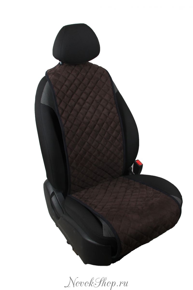 Комплект накидок SRT на сиденье автомобиля алькантара шоколад на передние сиденья