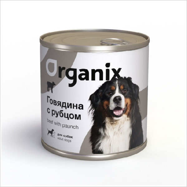 Влажный корм для собак Organix с говядиной и рубцом