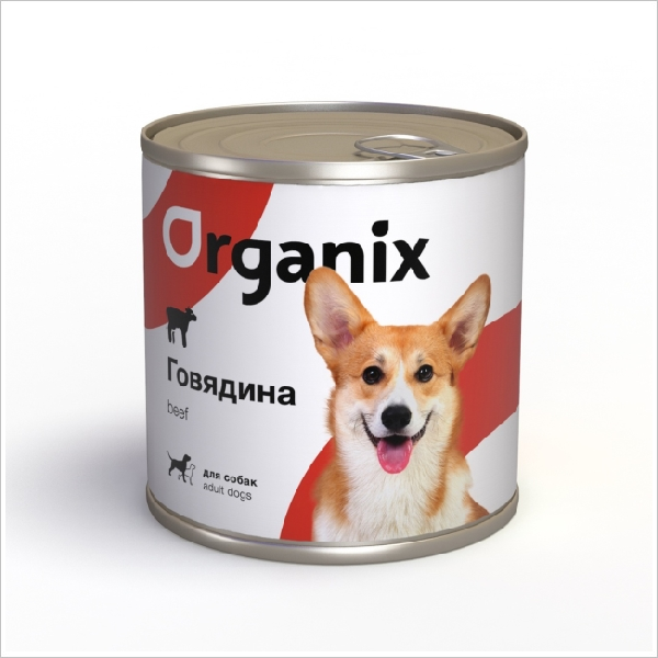 Влажный корм для собак Organix с говядиной