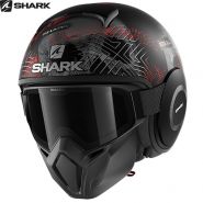 Шлем Shark Street Drak Krull, Черный матовый с красным