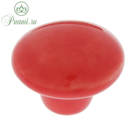 Ручка-кнопка Ceramics 002, керамическая, красная