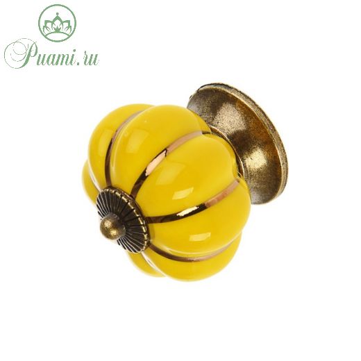 Ручка кнопка керамическая Ceramics 001, жёлтая