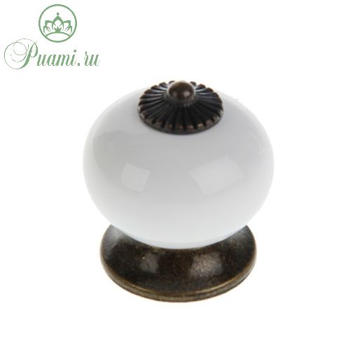 Ручка кнопка Ceramics 003, керамическая, белая
