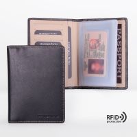 Обложка для документов с RFID защитой Stampa Brio 103-R-1213C Black/Beige BGS