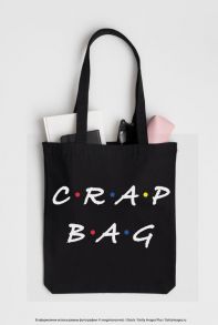 Сумка. Crap bag (черная, 38х43 см, длина ручек 58 см)