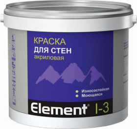 Краска для Стен Акриловая Alpa Element I-3 5л Белая, Износостойкая, Моющаяся / Альпа Элемент И-3