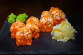 Запеченный ролл с креветкой