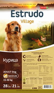 Estrudo Village Корм для взрослых собак всех пород, с курицей 18 кг