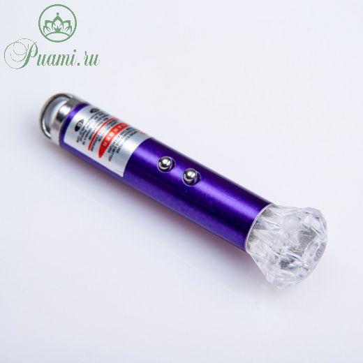 Фонарь ручной, с карабином, 3 LED, лазер, 3 режима, 3 х 7.3 см, микс