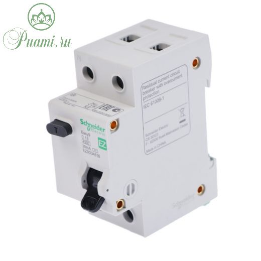 Дифференциальный автомат Schneider Electric серии Easy 9, 2п, 16 А, 30 мА, 4.5 кА, х-ка С,