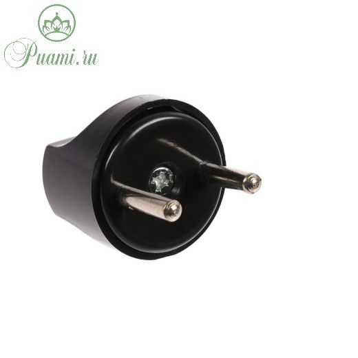 Переходник Luazon Lighting, 10 А, евро, круглый, 250 В, черный, 1 шт.