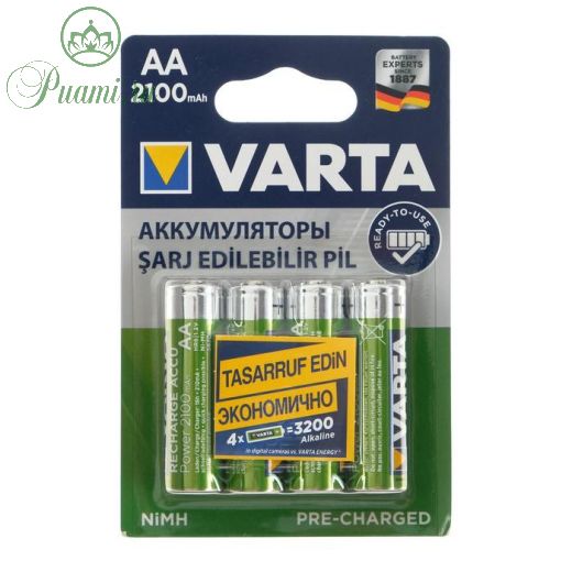 Аккумулятор Varta, Ni-Mh, AA, HR6-4BL, 1.2В, 2100 мАч, блистер, 4 шт.