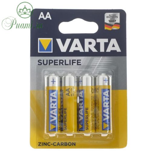 Батарейка солевая Varta SuperLife, AA, R6-4BL, 1.5В, блистер, 4 шт.