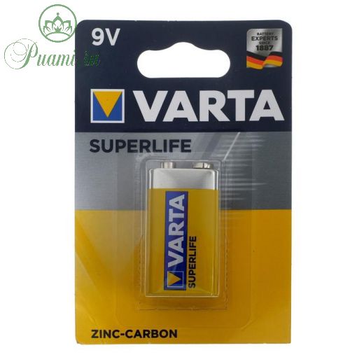 Батарейка солевая Varta SuperLife, 6F22-1BL, 9В, крона, блистер, 1 шт.