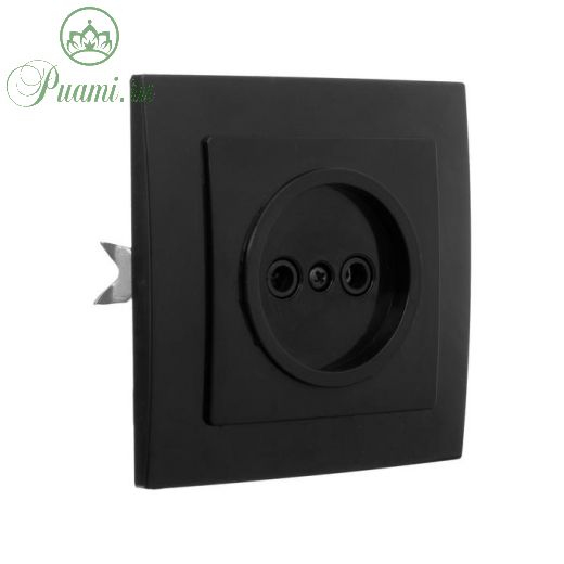 Розетка "Элект" RS 16-131-Ч, 16 А, 250 В, одноместная, без з/к, скрытая, черная