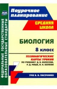 Биология. 8 класс. Технологические карты уроков по учебнику Д.В. Колесова и др. ФГОС / Константинова Инесса Владиславовна