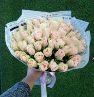 51 нежно-розовая роза 40см в красивой упаковке