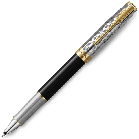 Parker Sonnet Premium - Metal Black GT, ручка-роллер, F