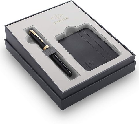Набор подарочный Parker Sonnet GIFT 20 - Black GT, М, перьевая ручка + футляр для карт