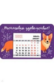 Календарь-магнит 2022 с отрывным календарным блоком Растягивай удовольствие, корги