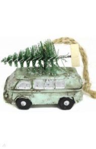 Новогоднее подвесное украшение Зеленый фургон с ёлкой
