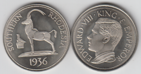 Южная Родезия 1 крона "Эдуард VIII" 1936 год UNC