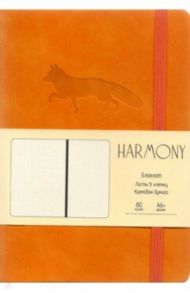 Блокнот Harmony. Оранжевый, А6+, 80 листов, клетка