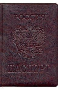 Обложка для паспорта Стандарт, экокожа, бордовая