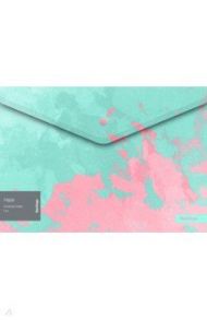 Папка-конверт на кнопке Haze, А4, мятный/розовый
