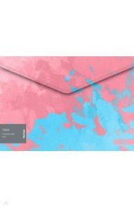 Папка-конверт на кнопке Haze, А4, розовый/голубой