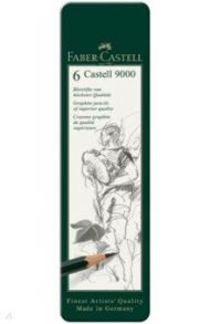 Набор чернографитных карандашей Castell 9000, 6 шт.