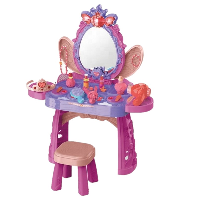 Детский туалетный столик трюмо со стульчиком волшебное зеркало (8224 AC/BC)