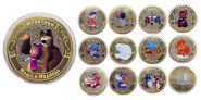 Набор монет 12 ШТУК, 10 РУБЛЕЙ - МУЛЬТИПЛИКАЦИЯ №2, ЦВЕТНАЯ ЭМАЛЬ + ГРАВИРОВКА​