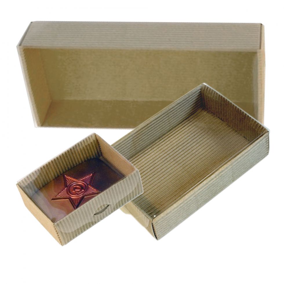 Коробка из микрогофрокартона с прозрачной крышкой "Премиум"