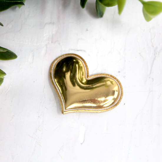Патч - Сердце золотое глянец 3,6*3 см.