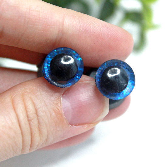 Глазки для игрушек с заглушками, синий 12 мм